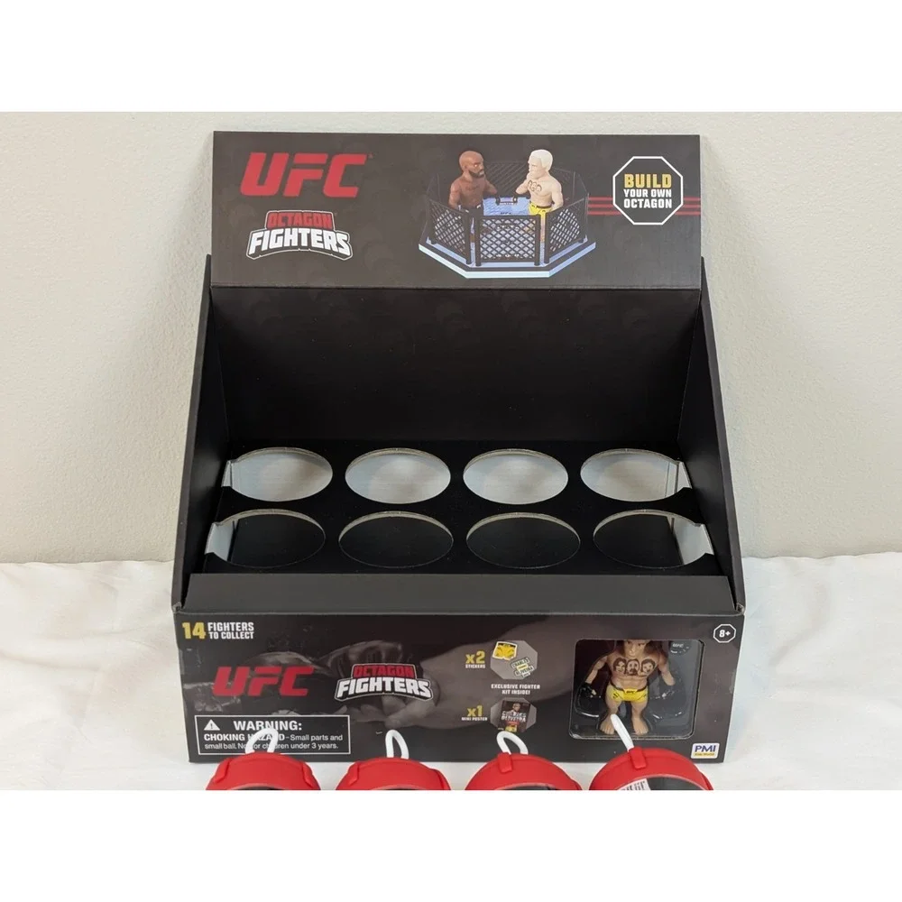 UFC Octagon Fighters Display Case & 8 SEALED Blind Pack Figure MMA Fighting 2025